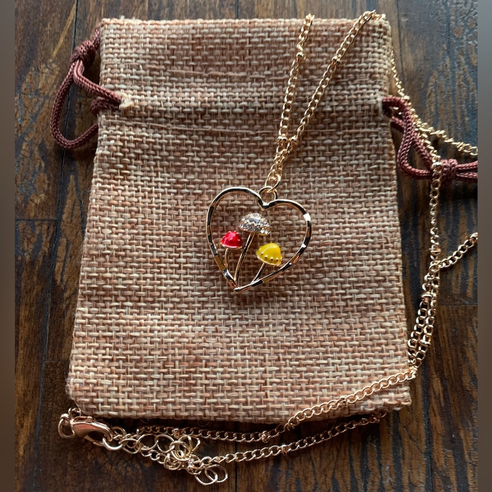 Brand New Gold Mushroom Necklace Gift for Girlfriend Gift for Daughter Boho Gift